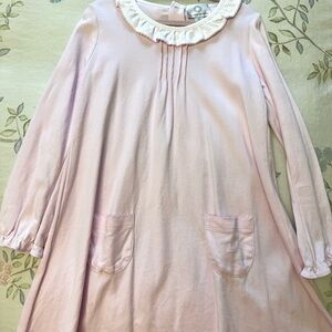 NWOT The Proper Peony Girls' Pink Ruffle Collar Dress - Classic Long Sleeve